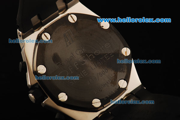 Audemars Piguet Royal Oak Offshore Chronograph Swiss Valjoux 7750 Automatic Movement Steel Case with Black Bezel and Black Rubber Strap - Click Image to Close